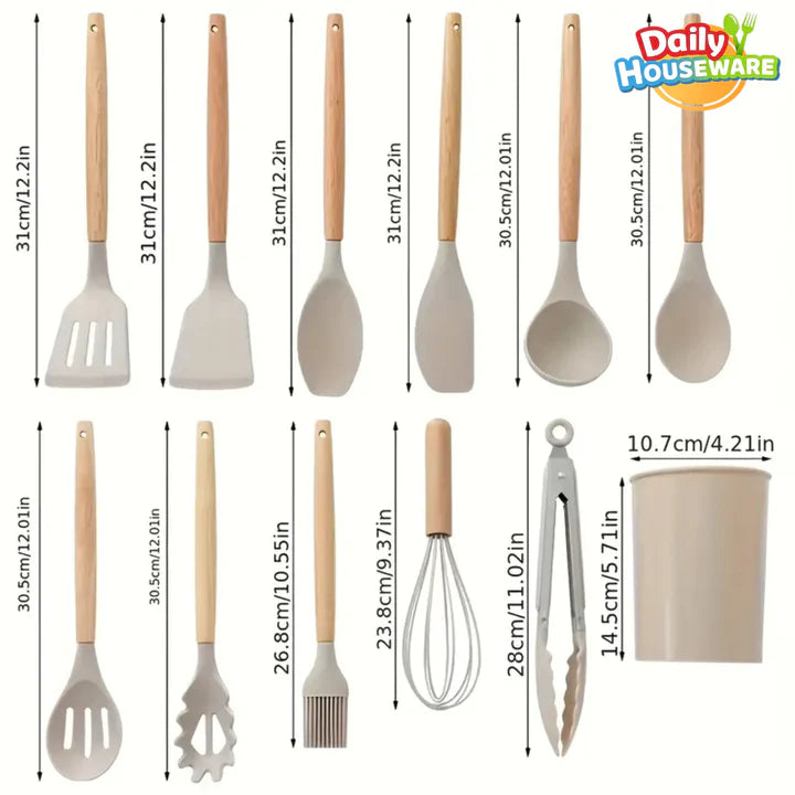 Daily Houseware Silicone Kitchen Utensil Set